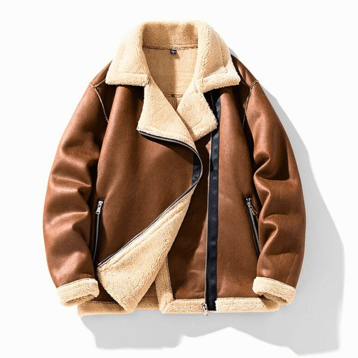 Molvana - Arctic Suede Leather Jacket - 14:365458#Deep brown;5:361386