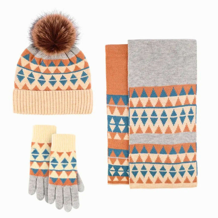 Molvana - Cashmere 3 - Piece Winter Set - 14:691#blue;200000934:203322820;200007763:201336100;5:4181#54 - 58cm