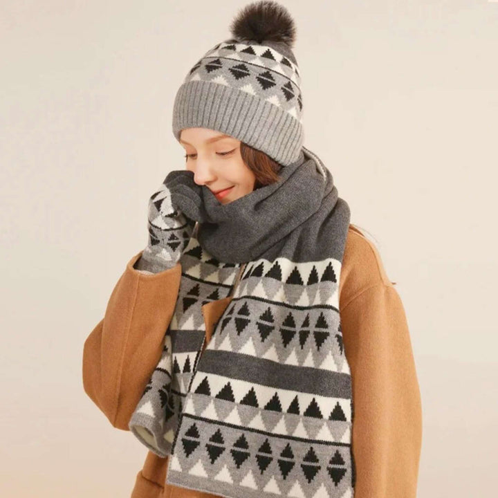 Molvana - Cashmere 3 - Piece Winter Set - 14:771#black;200000934:203322820;200007763:201336100;5:4181#54 - 58cm