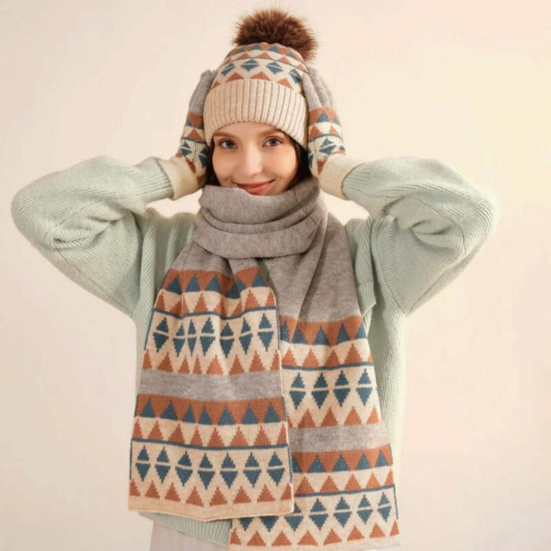 Molvana - Cashmere 3 - Piece Winter Set - 14:691#blue;200000934:203322820;200007763:201336100;5:4181#54 - 58cm