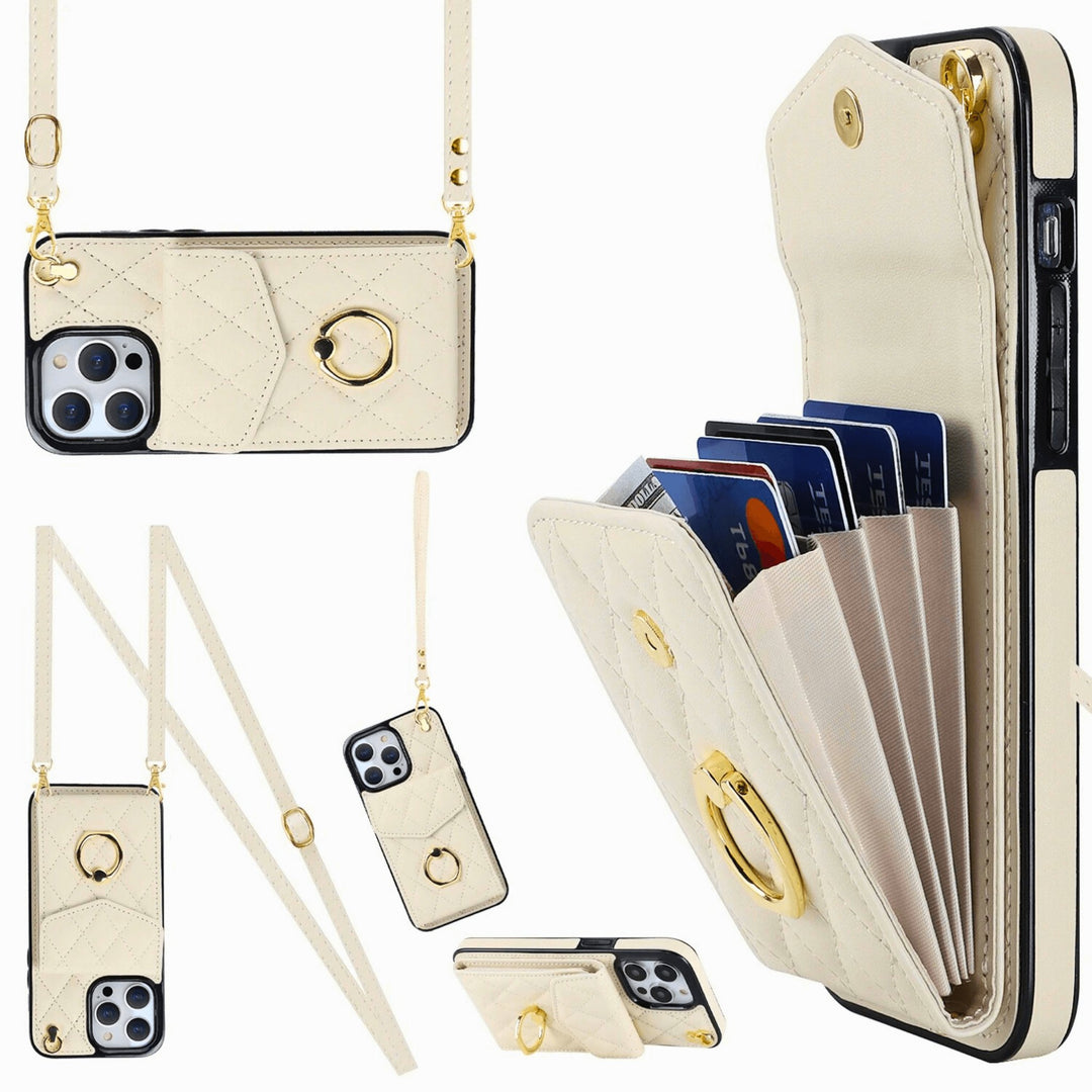 Molvana - Crossbody Wallet iCase - 10:124#For iPhone 12Pro Max;14:193#White