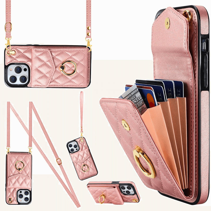 Molvana - Crossbody Wallet iCase - 10:396#For iPhone 15 Pro;14:365458#Rose Gold