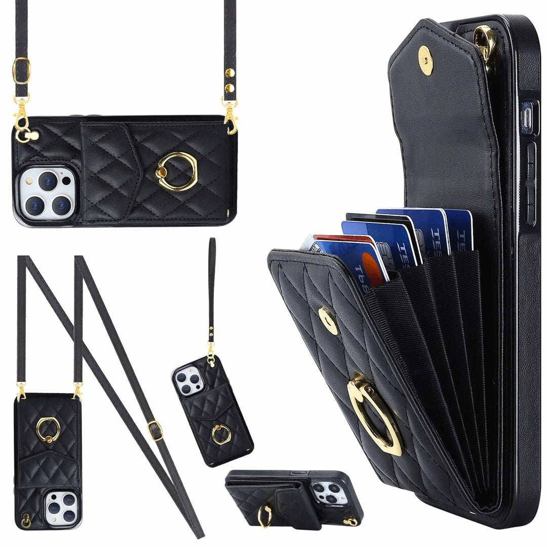 Molvana - Crossbody Wallet iCase - 10:1179#For iPhone 14 Plus;14:771#Black