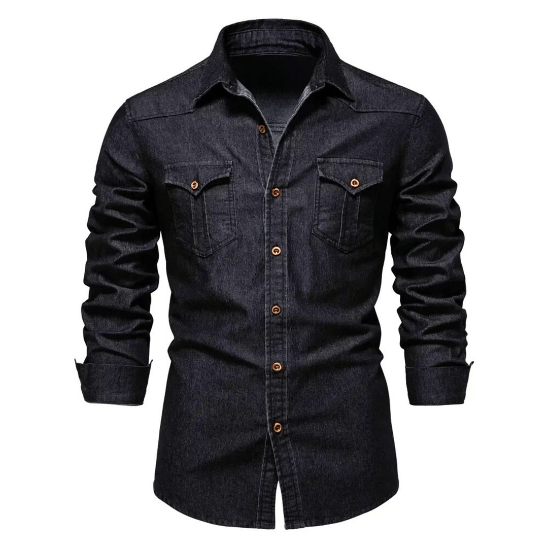 Molvana - DenimCraft Long Sleeve Shirt - 14:193#Black;5:4182#USA M 60 - 70 kg