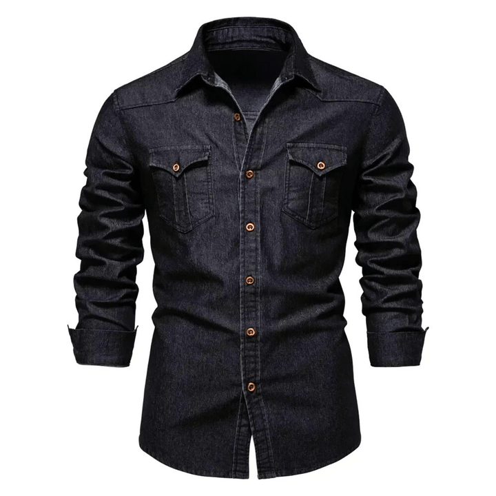 Molvana - DenimCraft Long Sleeve Shirt - 14:193#Black;5:4182#USA M 60 - 70 kg