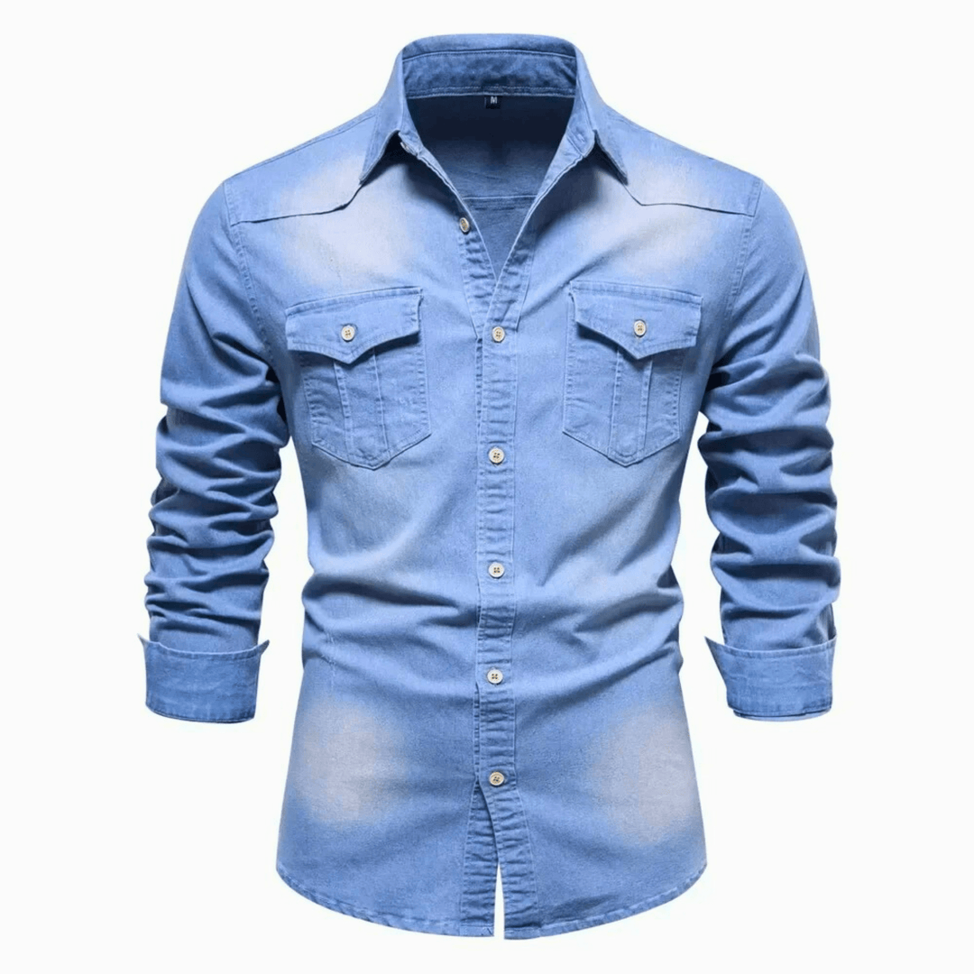 Molvana - DenimCraft Long Sleeve Shirt - 14:1254#LightBlue;5:4182#USA M 60 - 70 kg