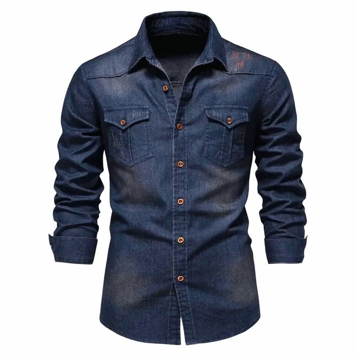 Molvana - DenimCraft Long Sleeve Shirt - 14:771#Navy;5:361386#USA L 70 - 80 kg