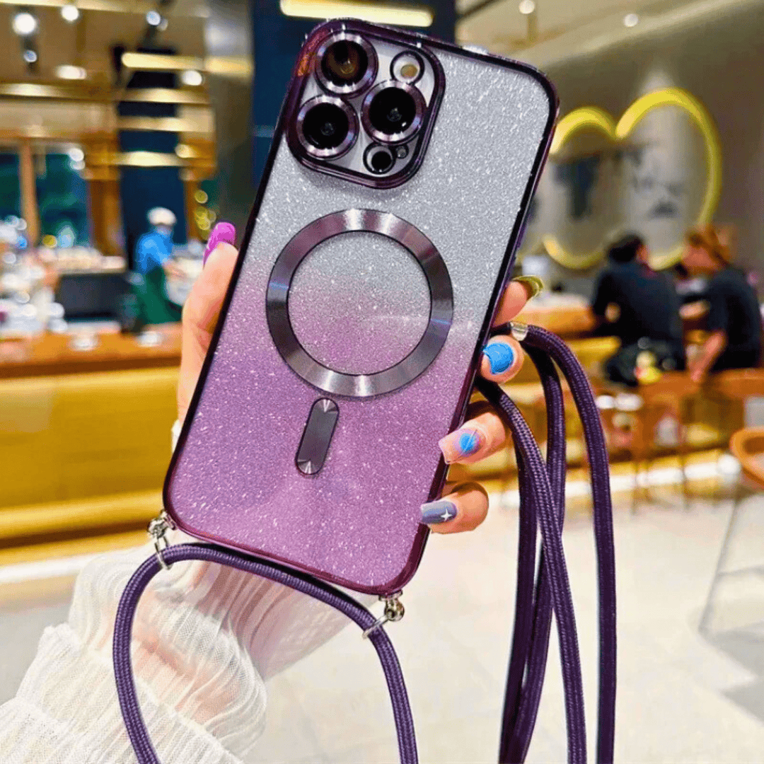 Molvana - GlitterGlow Lanyard Case - 10:452#For iphone 15;14:1254#Dark Purple