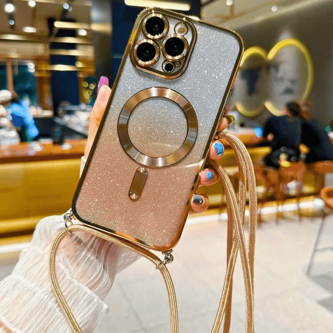 Molvana - GlitterGlow Lanyard Case - 10:452#For iphone 15;14:193#Golden