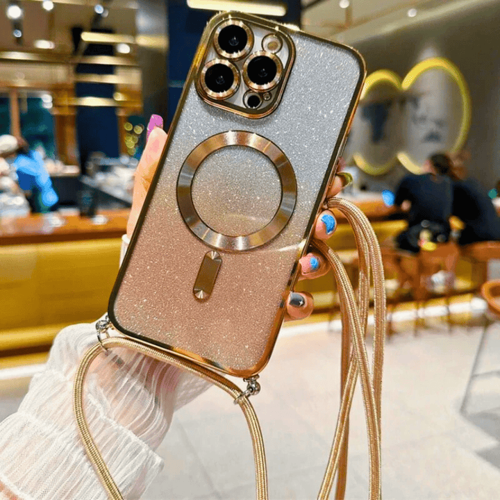 Molvana - GlitterGlow Lanyard Case - 10:452#For iphone 15;14:193#Golden