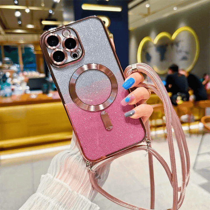 Molvana - GlitterGlow Lanyard Case - 10:452#For iphone 15;14:173#Pink
