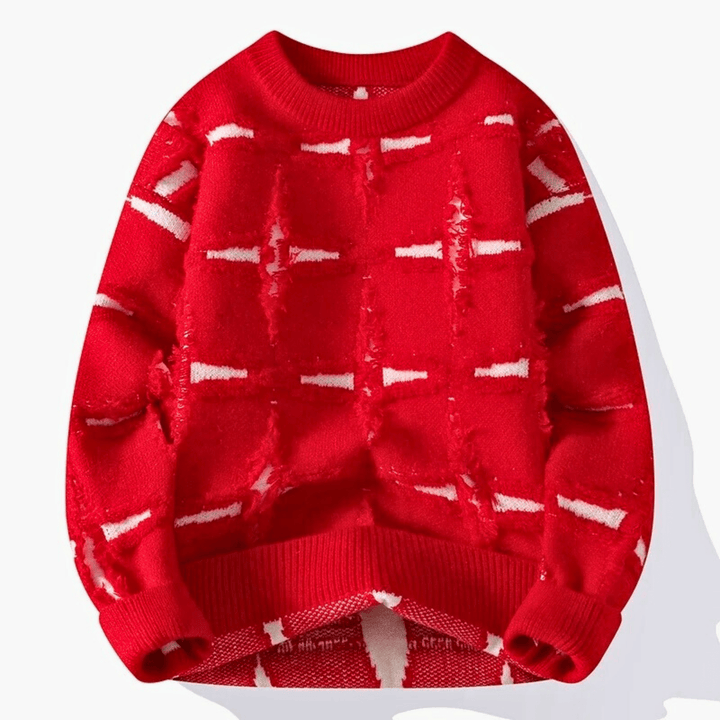 Molvana - Imperial Distressed Sweater - 14:193#Red;5:4183#Asian 3XL 83 - 90KG