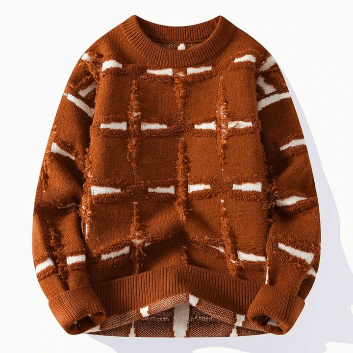 Molvana - Imperial Distressed Sweater - 14:200001438#Coffee;5:361386#Asian M 50 - 57KG