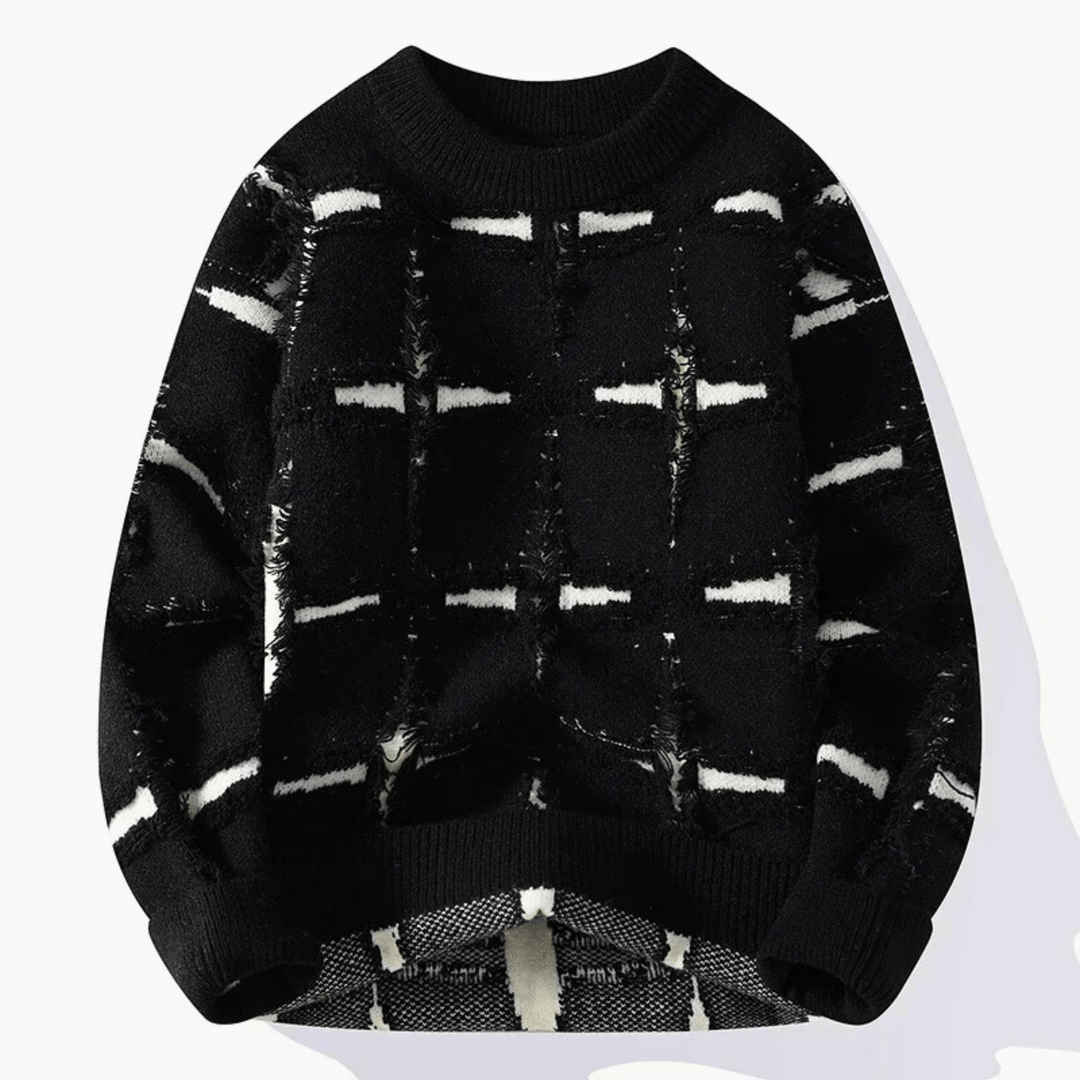 Molvana - Imperial Distressed Sweater - 14:1254#Black;5:100014065#Asian XL 66 - 74KG