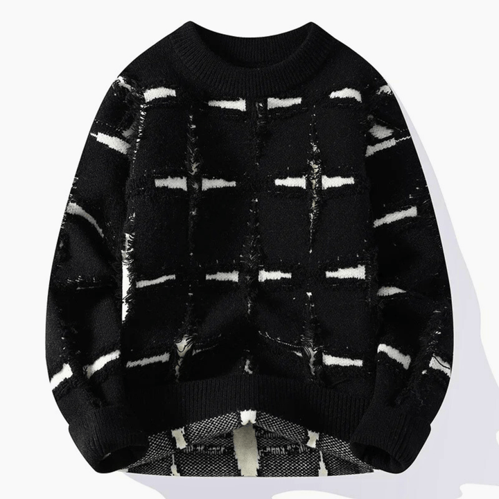 Molvana - Imperial Distressed Sweater - 14:1254#Black;5:100014065#Asian XL 66 - 74KG