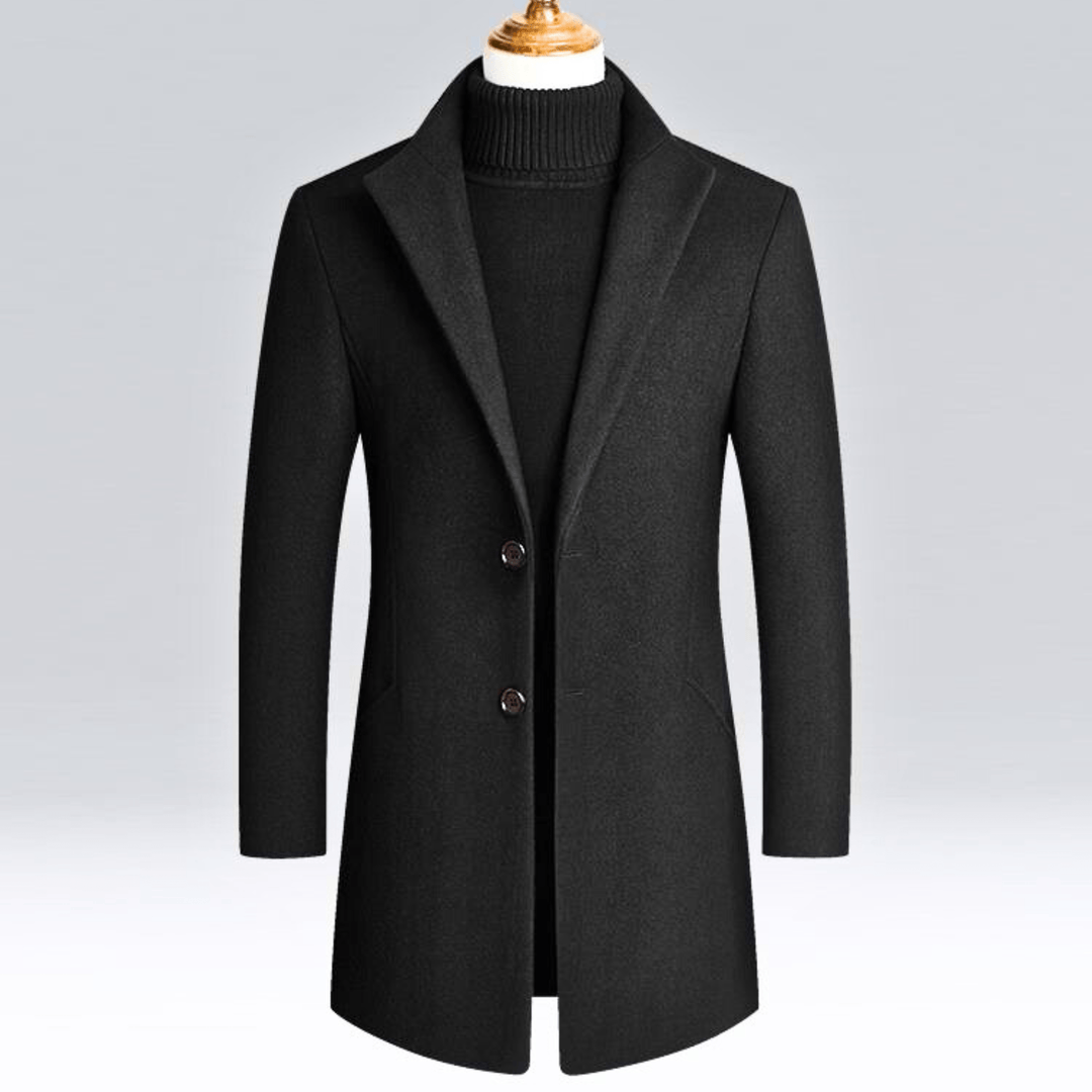 Molvana - Imperial Tailored Wool Overcoat - 14:200004890#Black;5:4182#XXL 70 - 82.5 KG