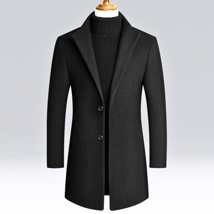 Molvana - Imperial Tailored Wool Overcoat - 14:200004890#Black;5:4182#XXL 70 - 82.5 KG