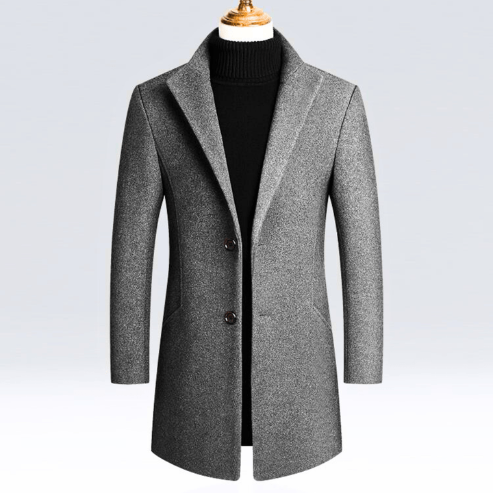 Molvana - Imperial Tailored Wool Overcoat - 14:771#Gray;5:200000990#4XL 90 - 100KG