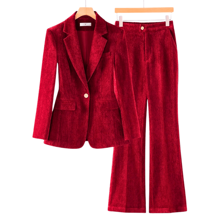 Molvana - Imperial Women's Business Suit - 14:193#Red Pant Suit;5:4183