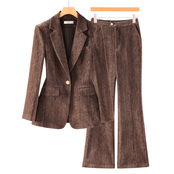 Molvana - Imperial Women's Business Suit - 14:173#Brown Pant Suit;5:361385