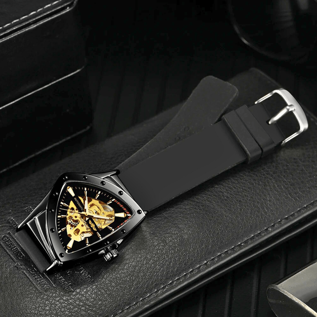 Molvana - Invictus Skeleton Watch - 14:200005100#Gold Black Rubber