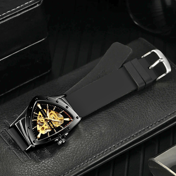 Molvana - Invictus Skeleton Watch - 14:200005100#Gold Black Rubber