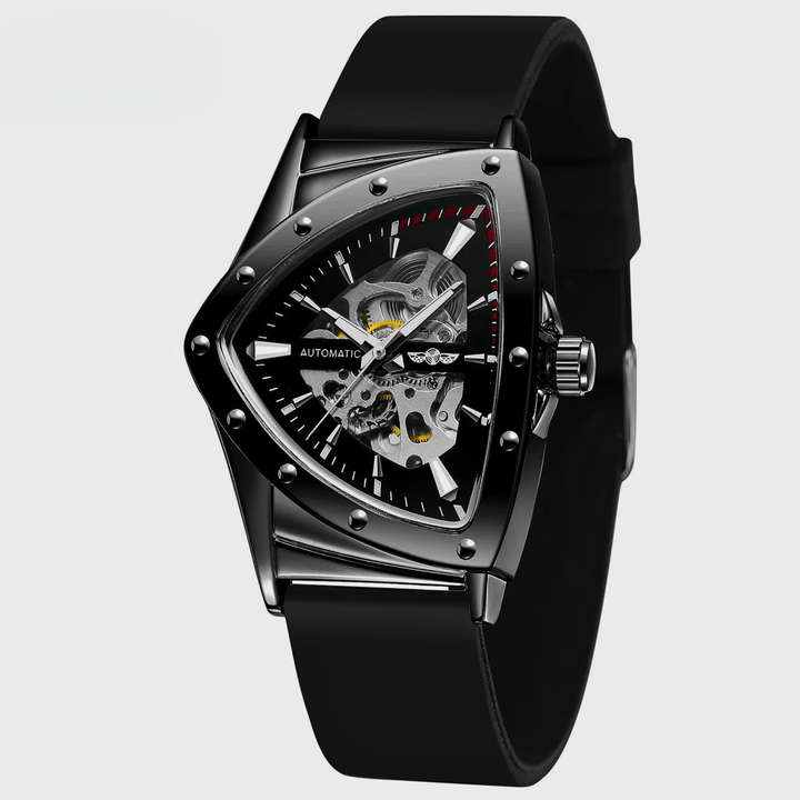 Molvana - Invictus Skeleton Watch - 14:200000080#Silver Black Rubber