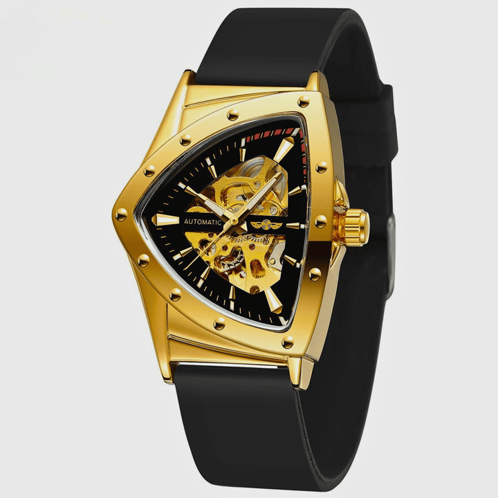 Molvana - Invictus Skeleton Watch - 14:100013777#Black Gold Rubber