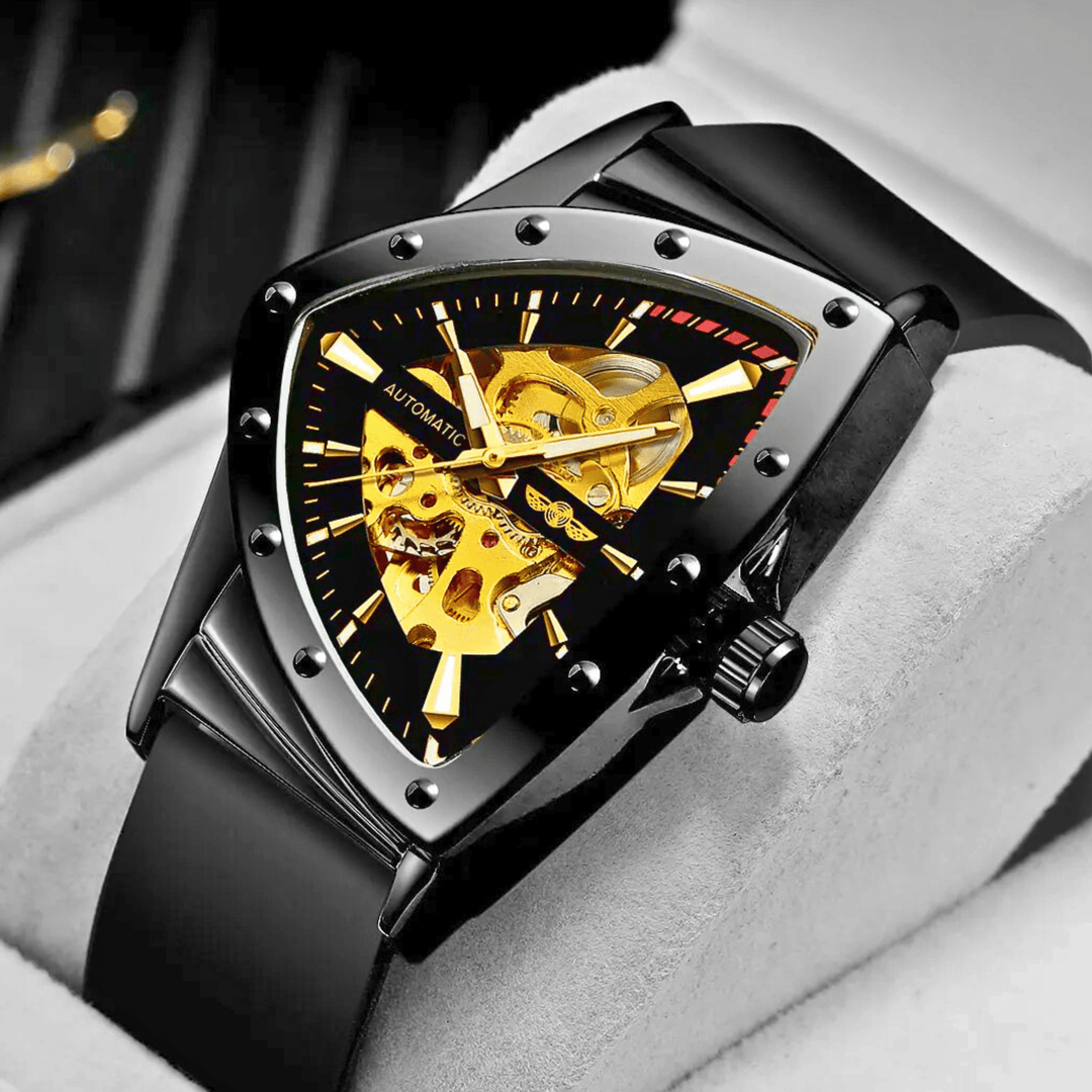 Molvana - Invictus Skeleton Watch - 14:200005100#Gold Black Rubber