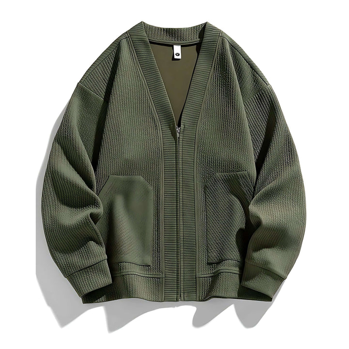 Molvana - Knit Zip Sweater - 14:175#6072 army green;5:200000991