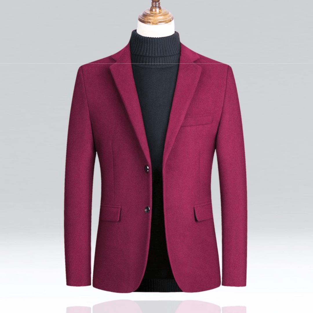 Molvana - Prestige Tailored Wool Blazer - 14:496#Wine Red;5:4183#XXXL 80 - 90 KG