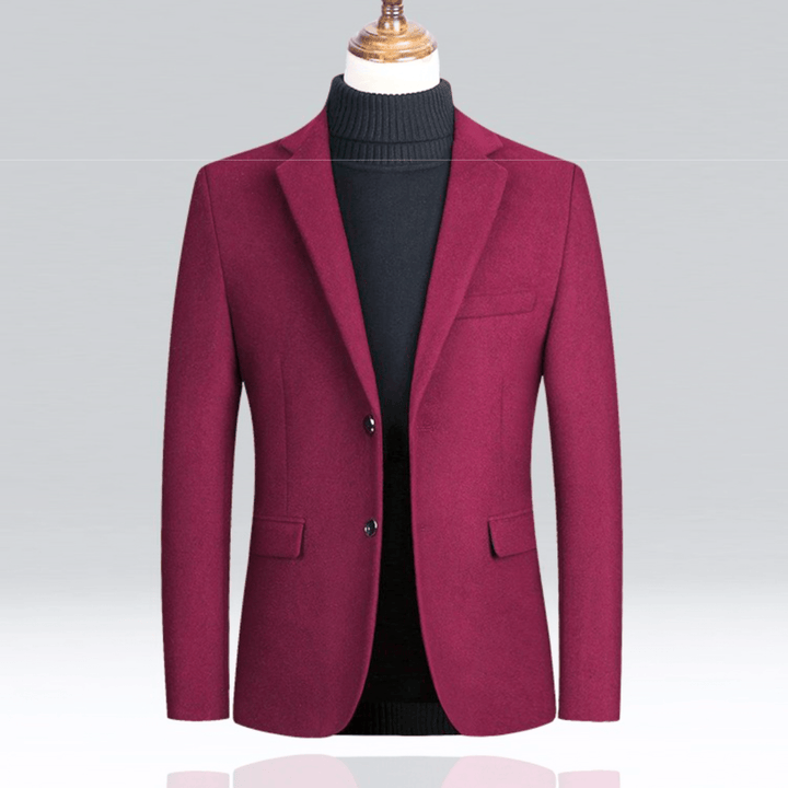 Molvana - Prestige Tailored Wool Blazer - 14:496#Wine Red;5:4183#XXXL 80 - 90 KG