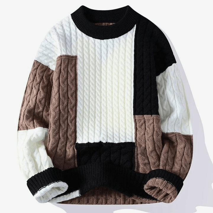 Molvana - Knitted Patchwork Pullover - 14:193;5:200000990