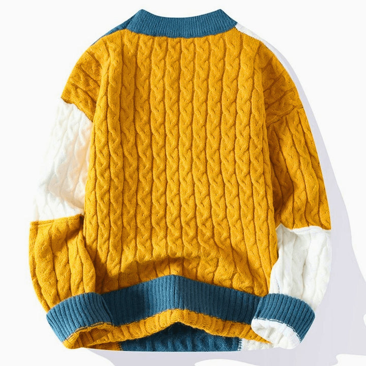 Molvana - Knitted Patchwork Pullover - 14:173;5:361386
