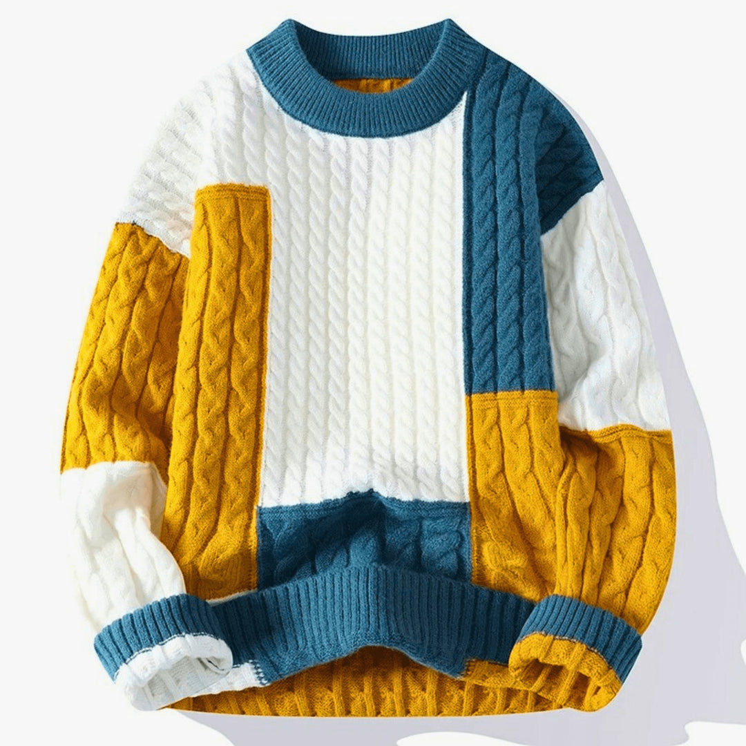 Molvana - Knitted Patchwork Pullover - 14:173;5:100014065