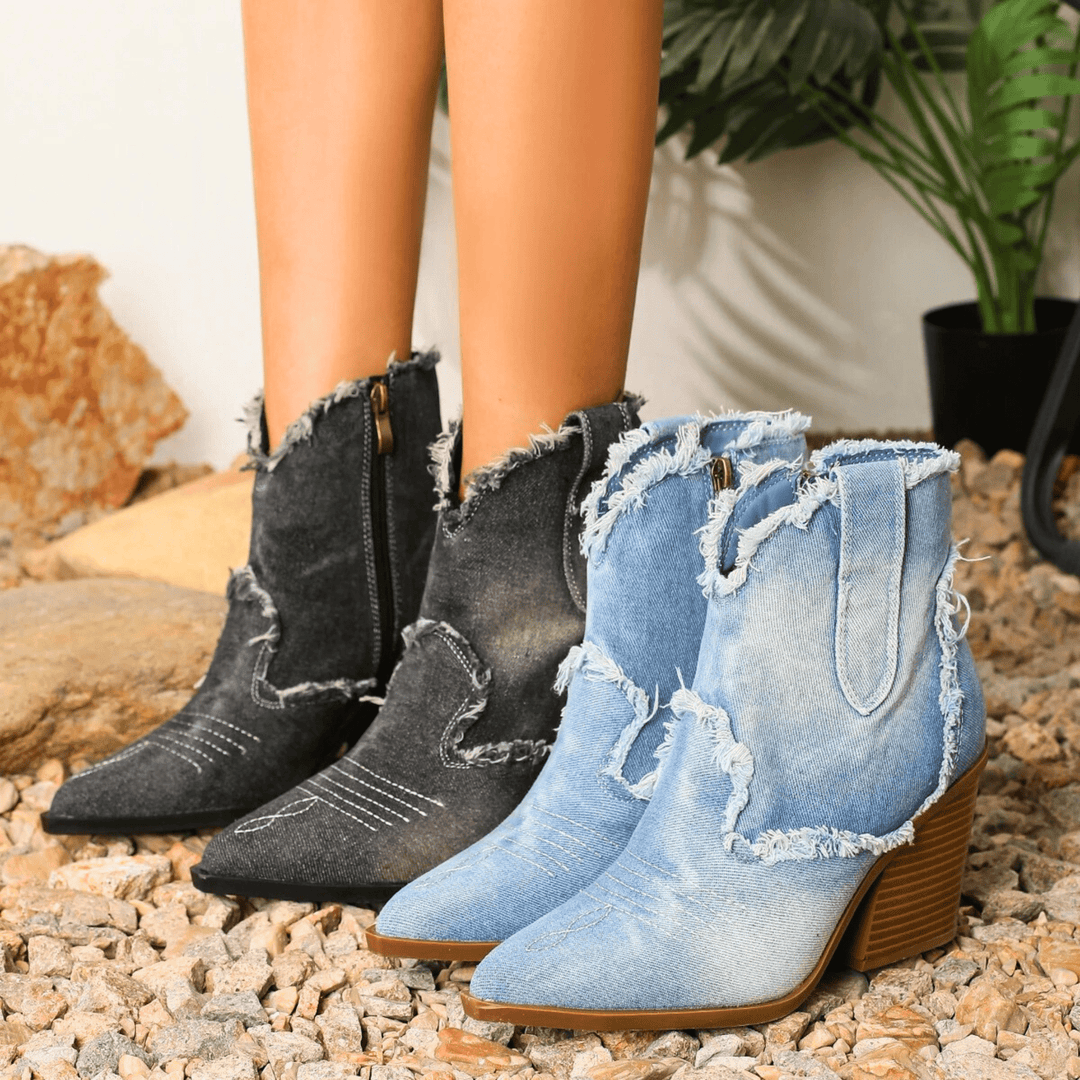 Molvana - Aurela Denim Ankle Boots - 000000000