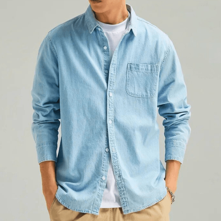 Molvana - Aureno Denim Shirt - 14:1254#Light blue;5:361386#Asia M (52 - 58kg)