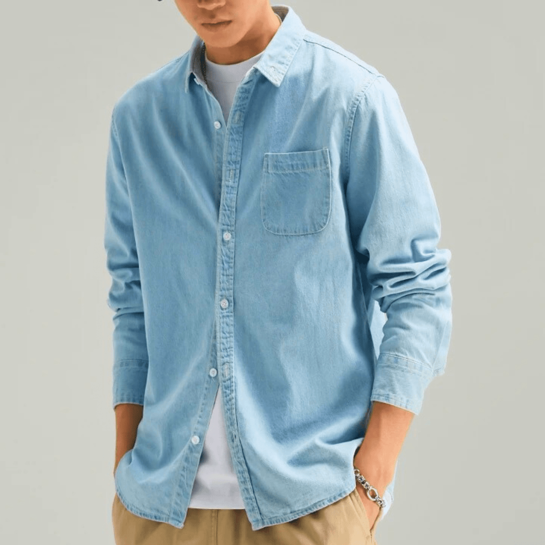 Molvana - Aureno Denim Shirt - 14:1254#Light blue;5:361386#Asia M (52 - 58kg)