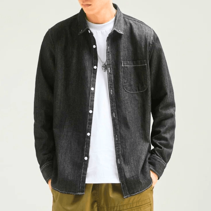 Molvana - Aureno Denim Shirt - 14:193#Black gray;5:361386#Asia M (52 - 58kg)