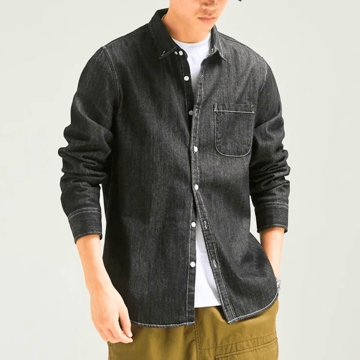 Molvana - Aureno Denim Shirt - 14:193#Black gray;5:361386#Asia M (52 - 58kg)