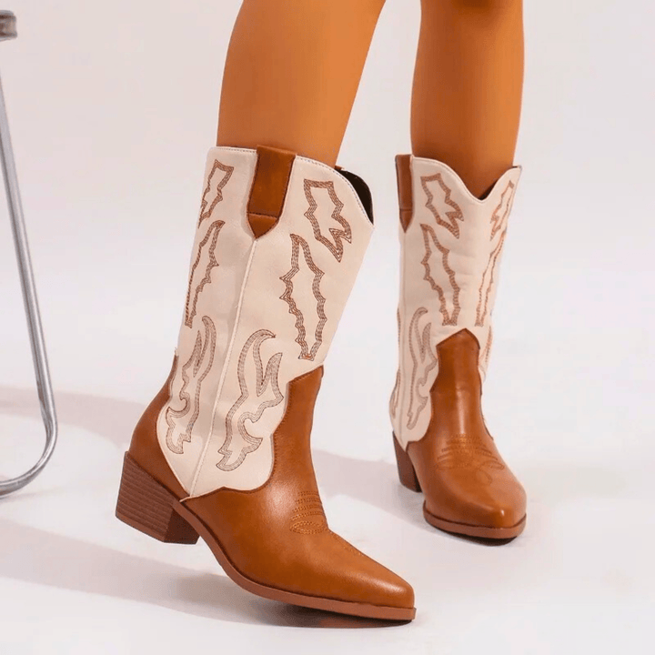 Molvana - Liora Pointed Leather Boots - 14:365458#light brown;200000124:200000334