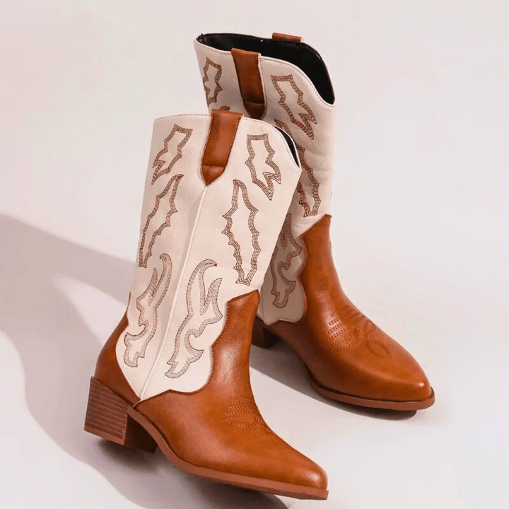 Molvana - Liora Pointed Leather Boots - 14:365458#light brown;200000124:200000334
