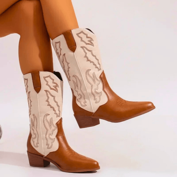 Molvana - Liora Pointed Leather Boots - 14:365458#light brown;200000124:200000334
