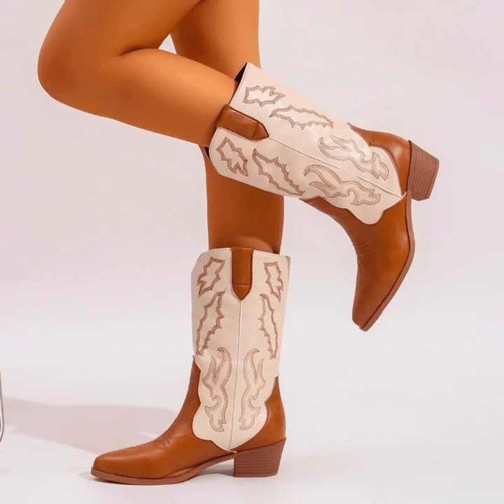 Molvana - Liora Pointed Leather Boots - 14:365458#light brown;200000124:200000334