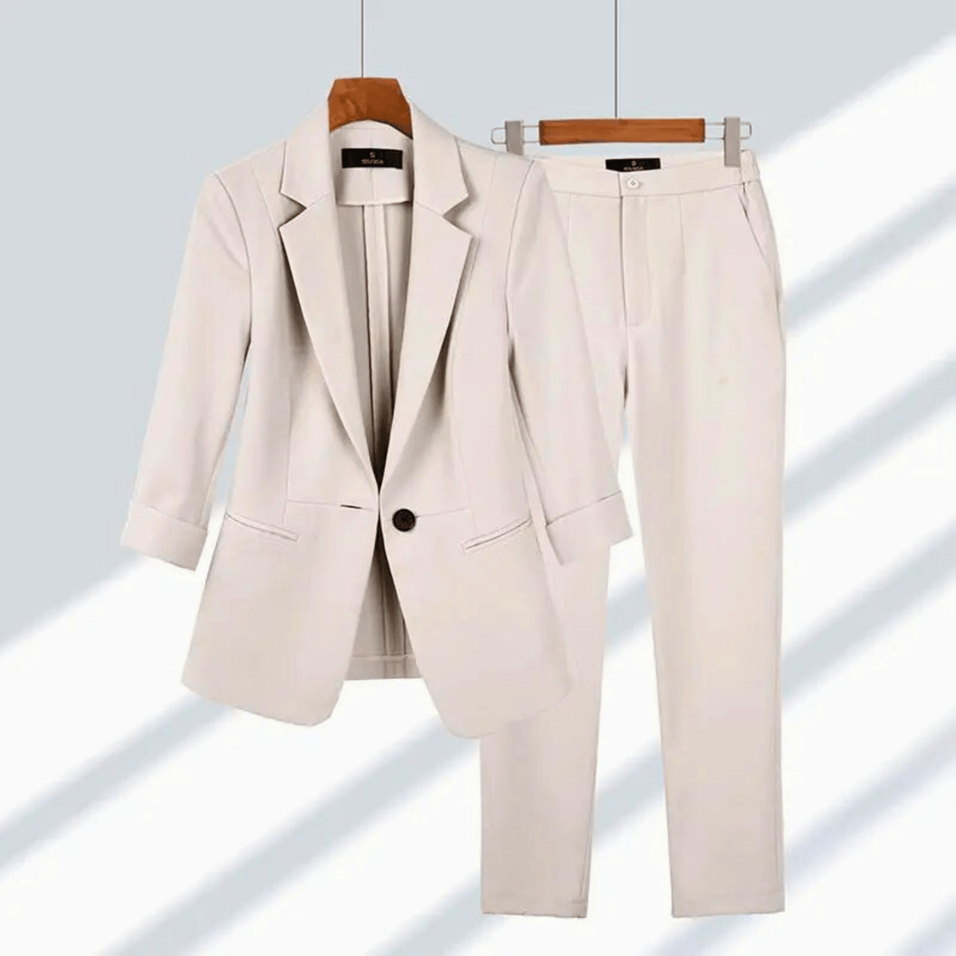 Molvana - Velora Classic Tailored Suit - 14:771#Apricot Set;5:361386#M(40 - 50Kg)