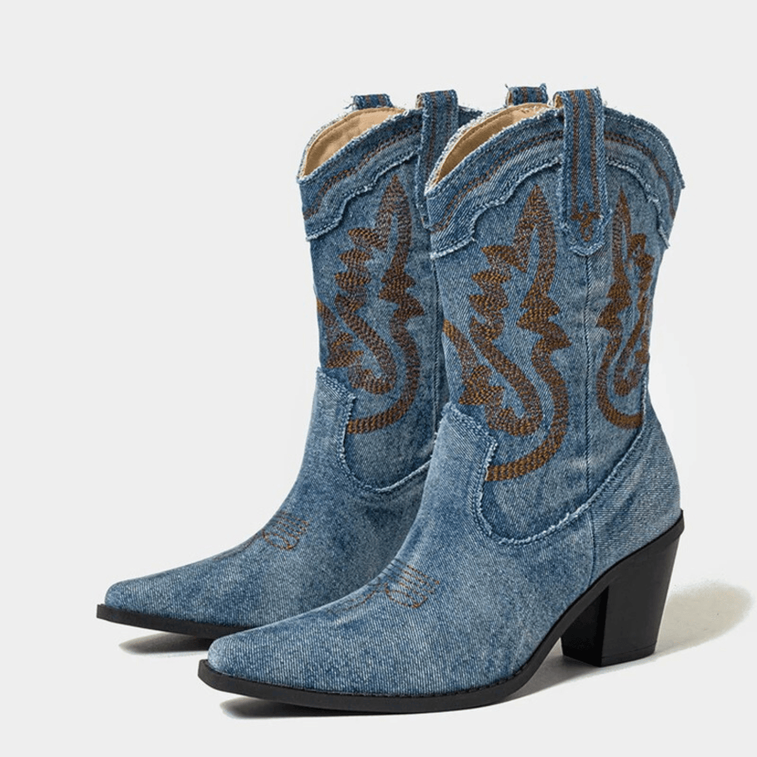 Molvana - Veloria Denim Ankle Boots - 14:173;200000124:200000333