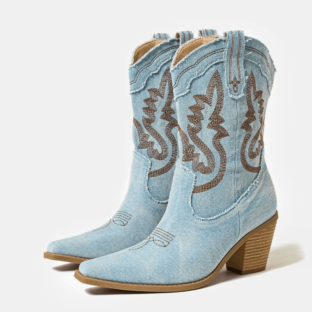 Molvana - Veloria Denim Ankle Boots - 14:771#Light blue;200000124:200000333