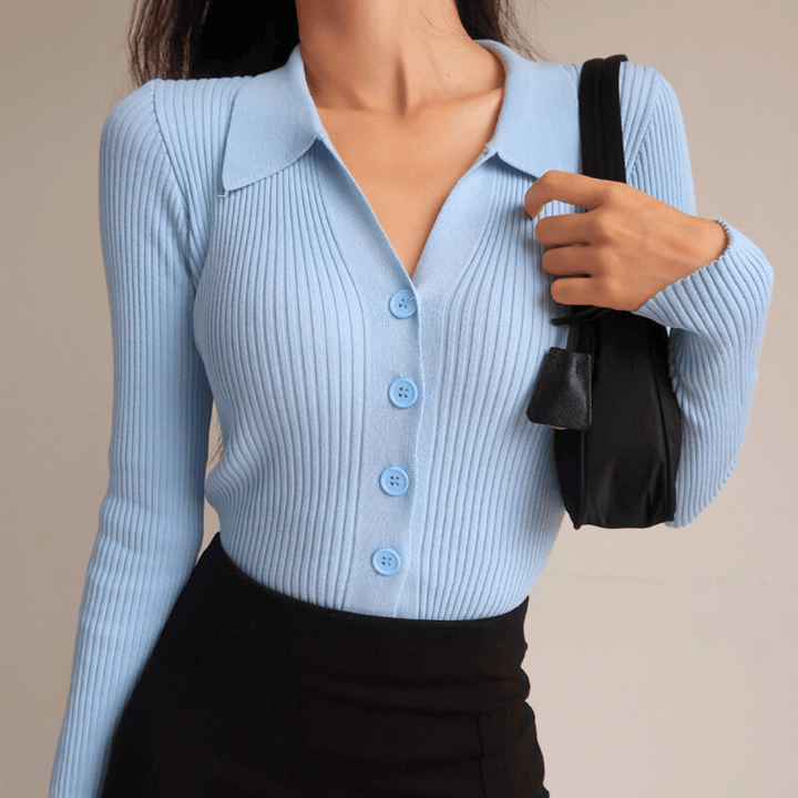 Molvana - Veloria V - Neck Sweater - 000000000