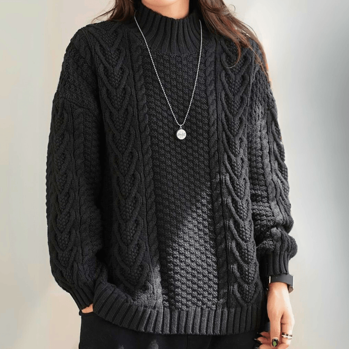 Molvana - Veloura Turtleneck Pullover - 14:175#Black;5:100014064