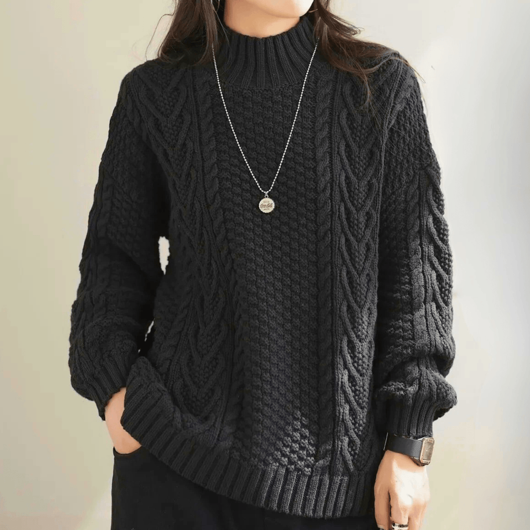 Molvana - Veloura Turtleneck Pullover - 14:175#Black;5:100014064